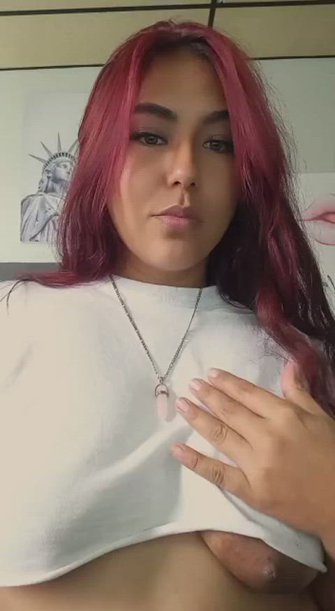 big tits homemade latina natural tits tiktok gif