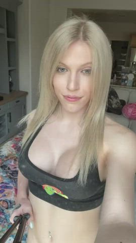 big tits blonde braces gif