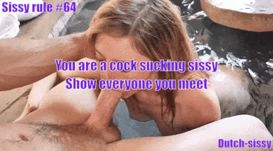 Caption Sissy Submissive gif