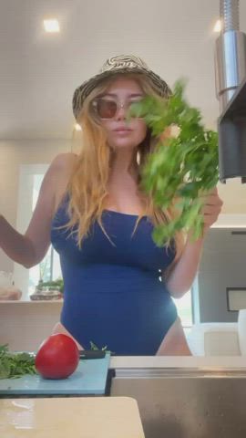 big tits bikini boobs celebrity german redhead russian star gif