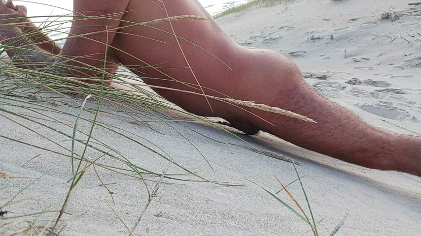 beach exhibitionist jerk off male masturbation masturbating nsfw nudist nudity rubbing