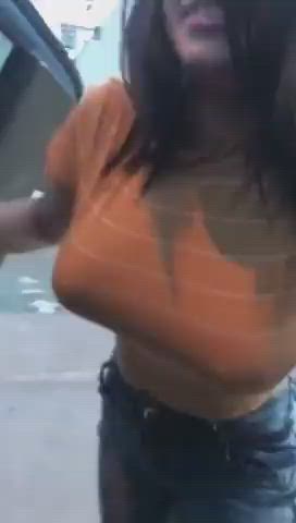 areolas nipples outdoor stripping tits gif