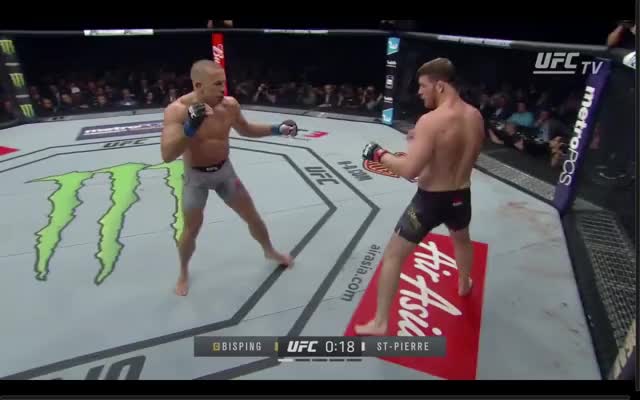 GSP vs. Bisping | Superman jab to Spinning Heel kick