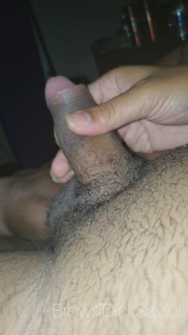 edging my brown cock to Hands Free cumshot