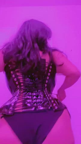 corset curvy latex gloves latina gif