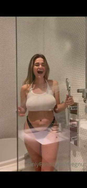 Big Tits Huge Tits Natural Tits Shower Wet gif