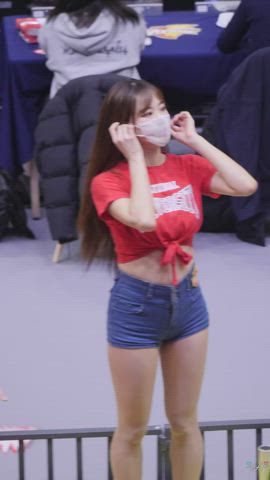 asian babe cheerleader cute korean model gif