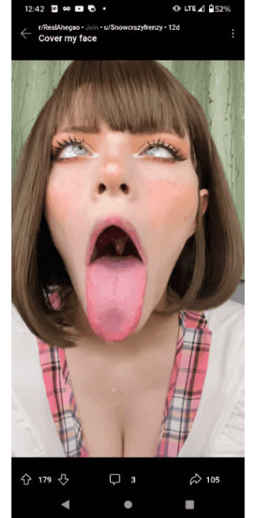 ahegao blowjob tongue fetish gif