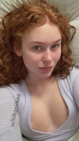 amateur boobs cute freckles pale perky petite redhead teen gif