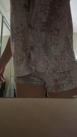 ass cute latina shorts strip striptease gif