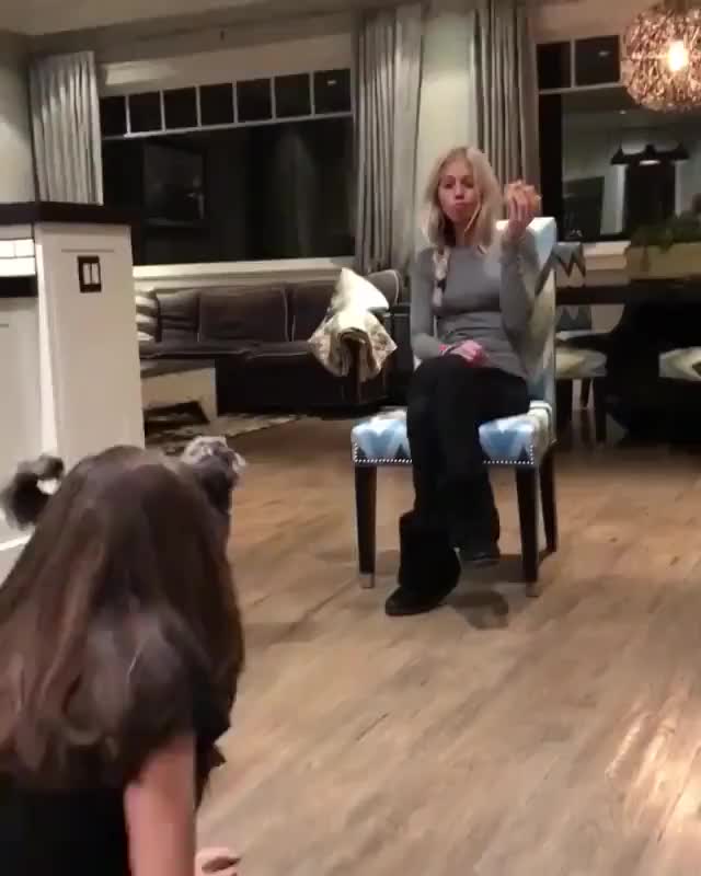 Entertaining her friend