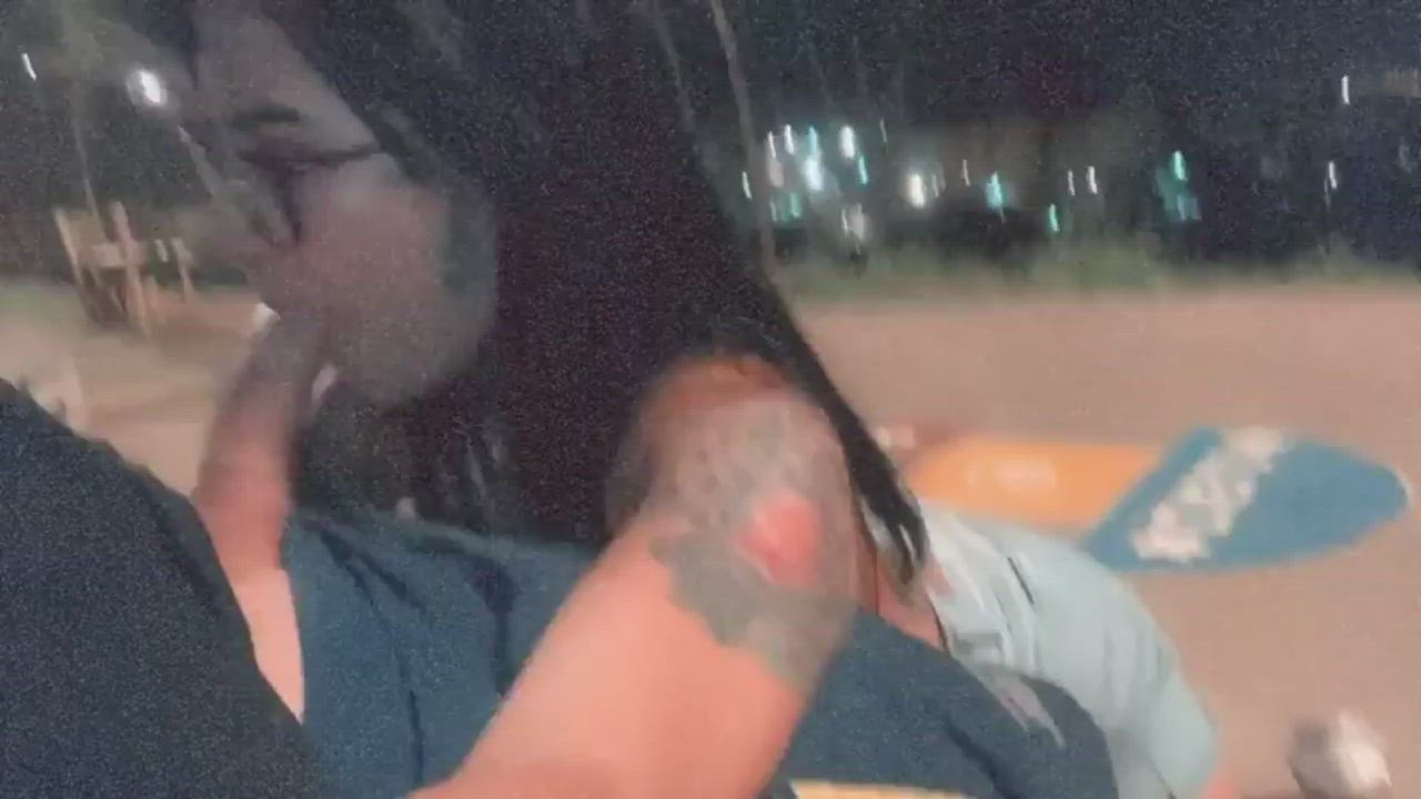 Amateur Deepthroat Outdoor gif