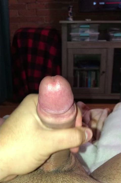 Look at her dripping my cock (33m25f)