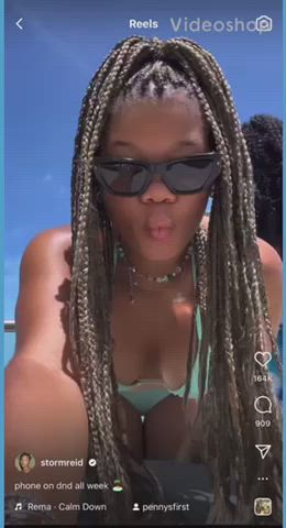 Storm Reid in Bikini with Her mom pt 1