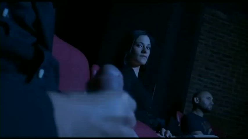 Claire Castel spots a big dick in a movie theater.