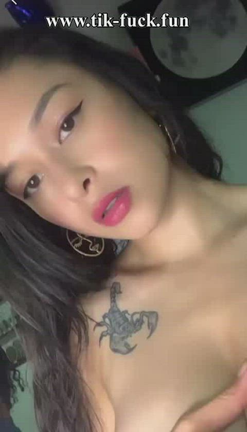 amateur big tits boobs cute pussy sex solo teen tiktok tits gif