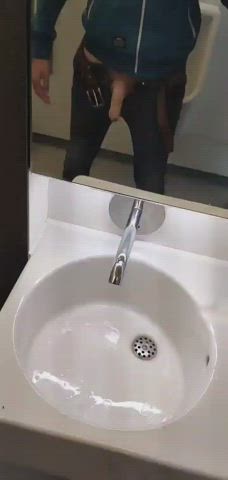 big dick public toilet gif