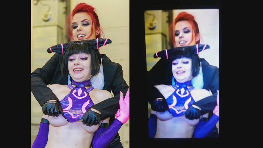 cleavage cosplay cum cumshot jerk off masturbating solo tribute silly gif