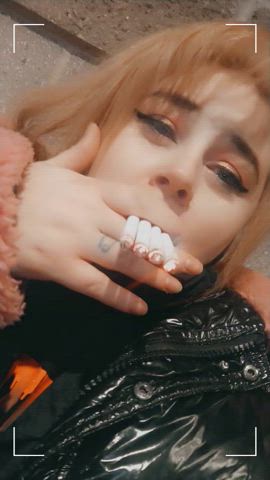 blonde fetish smoking gif