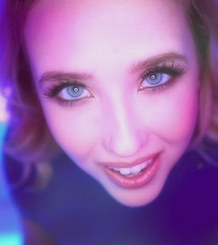 Blowjob Blue Eyes Close Up Eye Contact PMV Samantha Rone Sucking gif