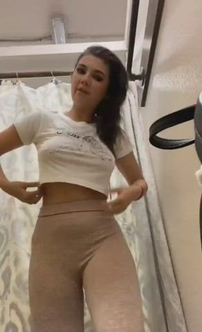 changing room dare taylor nsfw natural tits topless gif