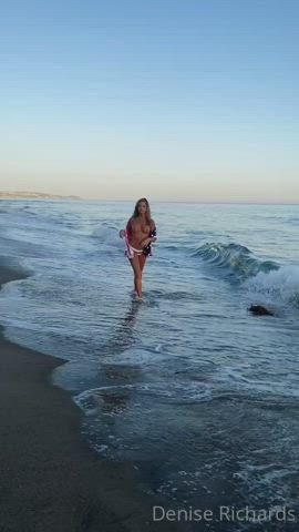 Beach Big Tits Blonde Celebrity MILF OnlyFans Titty Drop gif