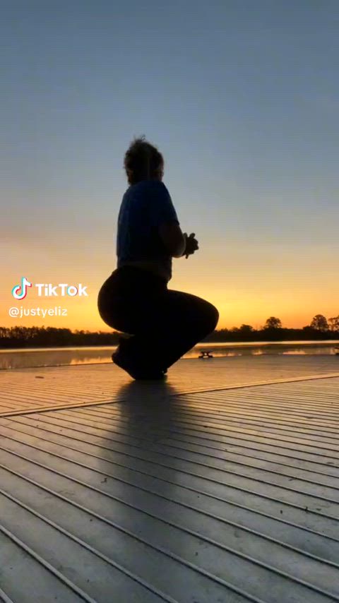 silhouette stretching twerking gif