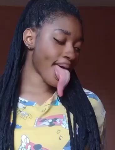 amateur ebony homemade tongue fetish gif
