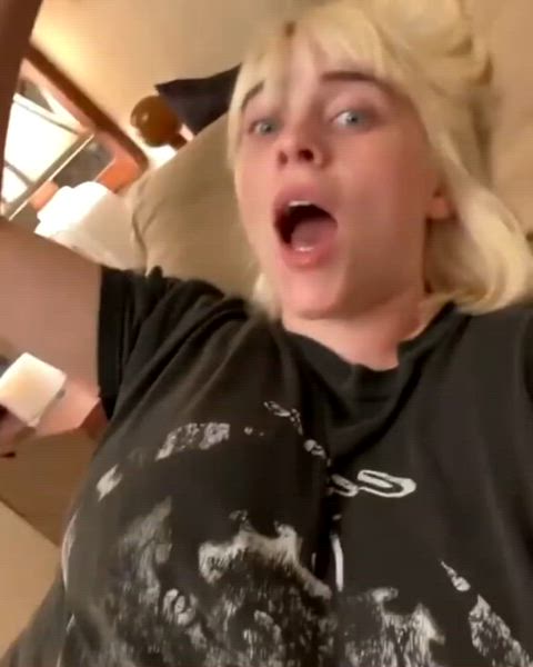 billie eilish boobs celebrity shaking gif
