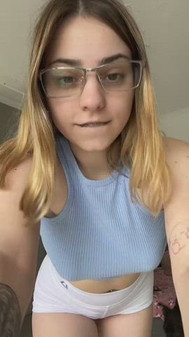 big ass big tits clothed cute glasses sfw gif