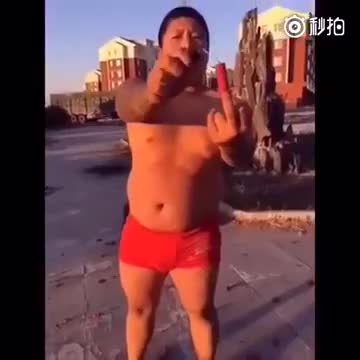 Chinese guy drop firecracker in his underwear