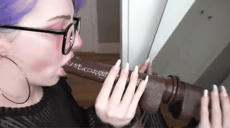 blowjob glasses slut gif