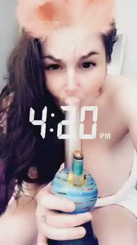 BBW Smoking Tits gif