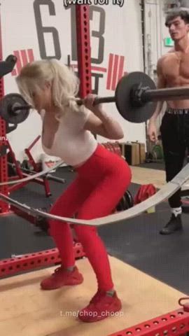 Blonde Gym Workout gif