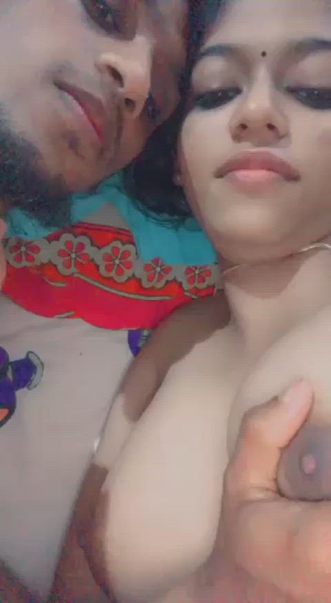 boobs couple desi grabbing indian nipple play sideboob squeezing teens tits gif