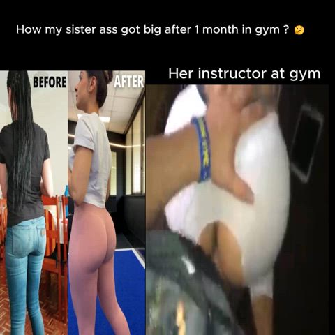 ass big ass caption cuckold gym sister step-sister yoga yoga pants gif