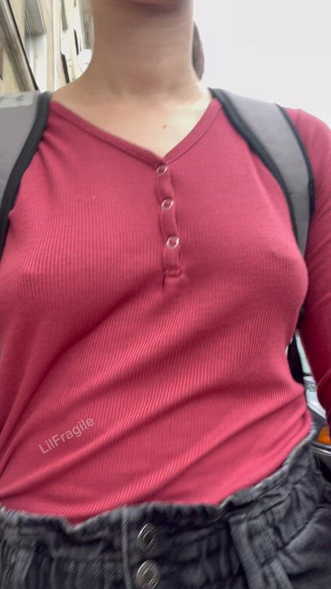 A little braless walk for a little bit of health