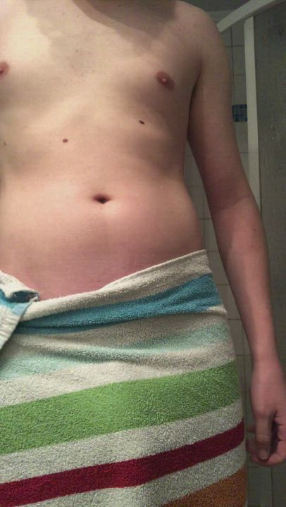 Would you watch my semi hard cock if I accidentally dropped my towel in the locker