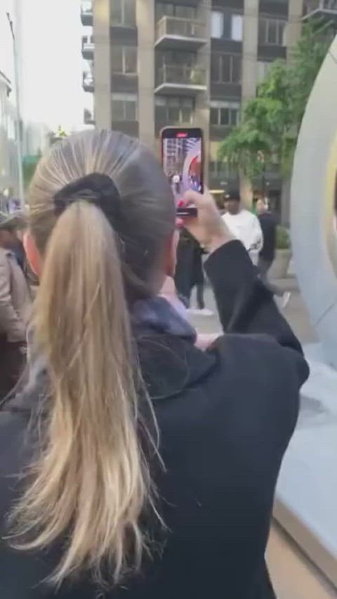 flashing public sideboob gif