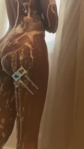 ass bubble butt ebony shower soapy twerking gif