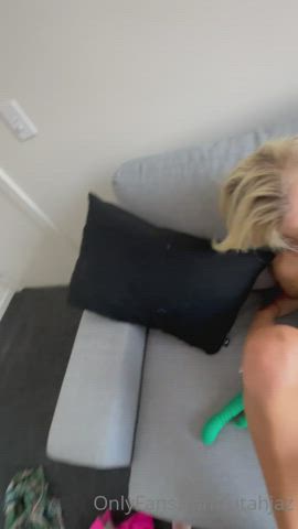 blonde dildo sex gif