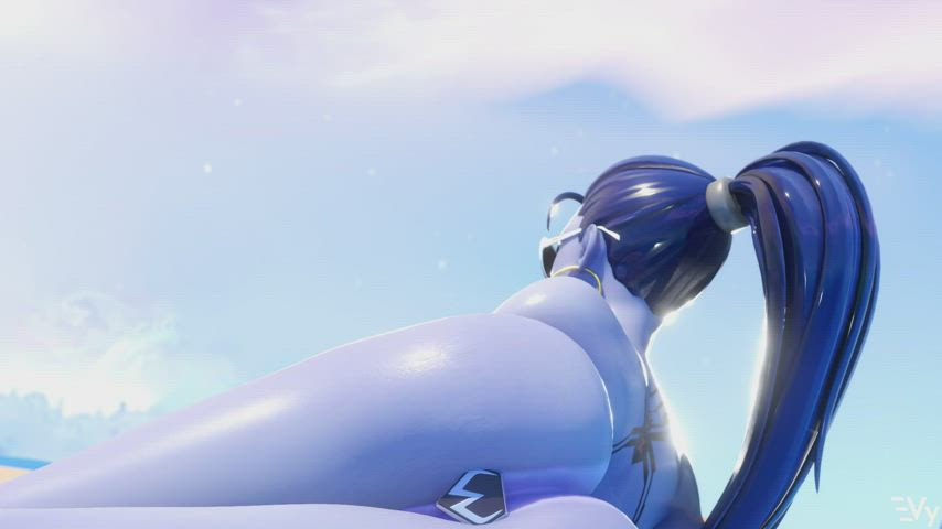 3D Animation Beach Butt Plug Overwatch Smile gif