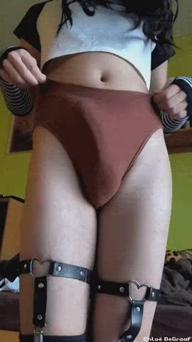 girl dick t-girl tease trans gif