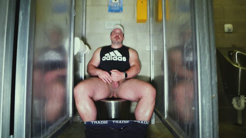 australian gay male masturbation masturbating onlyfans public toilet uncut gif