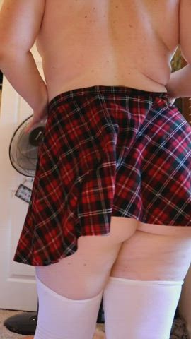ass booty skirt strip thong upskirt curvy gif