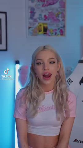 Blonde Teen Tongue Fetish gif