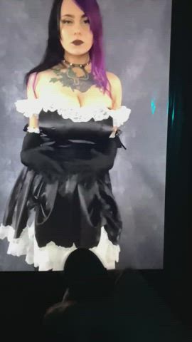 big tits cum cumshot dress goth tribute gif