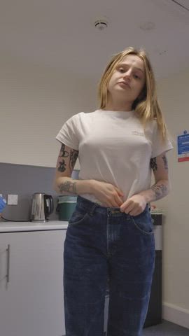 braless cute pokies gif