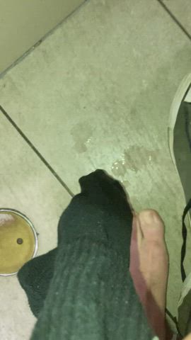 pissing public socks gif