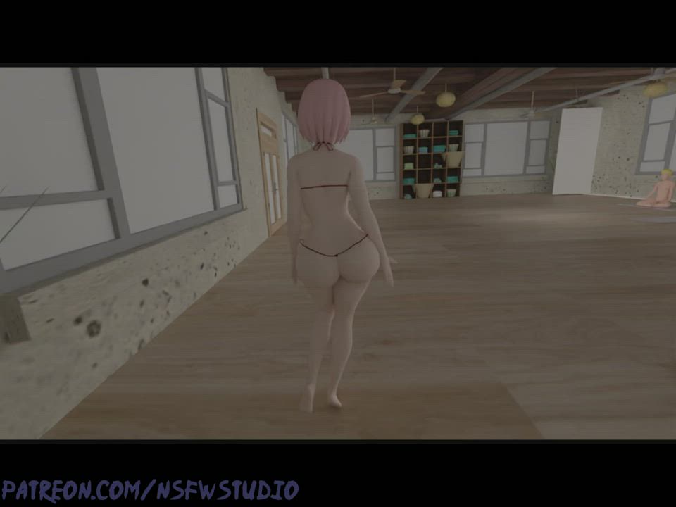 Sakura training goes wrong with her real voice acting (Nsfwstudio) [Naruto]